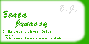beata janossy business card
